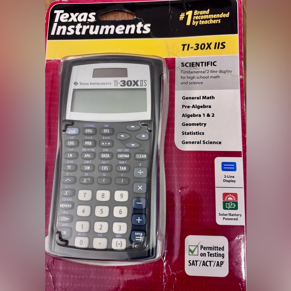Texas Instruments TI-30XIIS Dual Power Calculator - Black and White